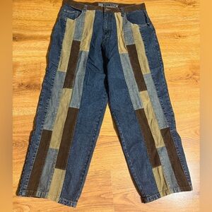 Vintage Y2K Noiz Baggy Loose Fit Corduroy Denim Cut & Sew Jeans Size 40x32